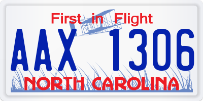 NC license plate AAX1306