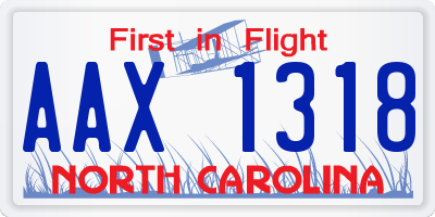 NC license plate AAX1318