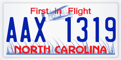 NC license plate AAX1319