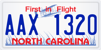 NC license plate AAX1320