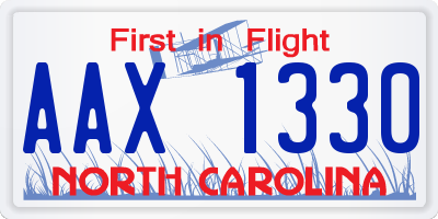NC license plate AAX1330