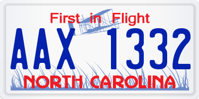 NC license plate AAX1332