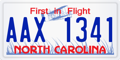 NC license plate AAX1341
