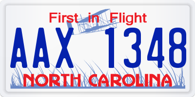 NC license plate AAX1348