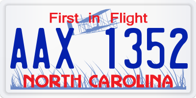 NC license plate AAX1352