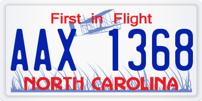 NC license plate AAX1368