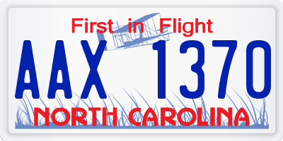 NC license plate AAX1370