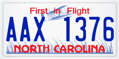 NC license plate AAX1376