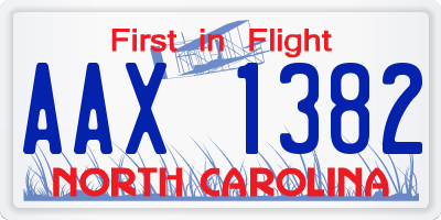 NC license plate AAX1382
