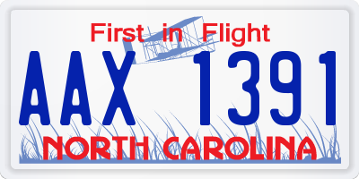 NC license plate AAX1391