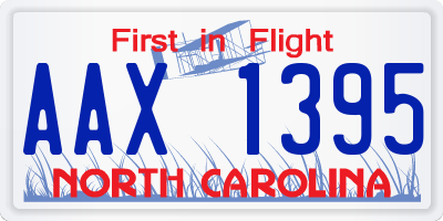 NC license plate AAX1395