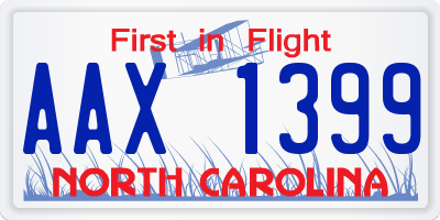 NC license plate AAX1399