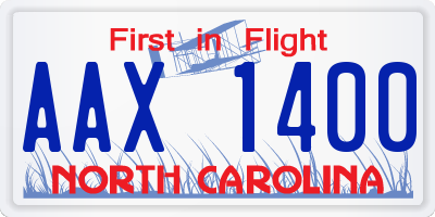 NC license plate AAX1400