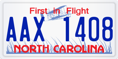 NC license plate AAX1408