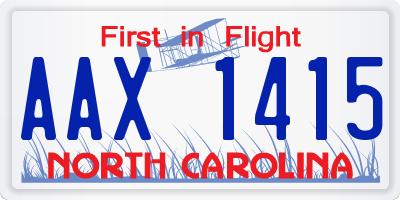 NC license plate AAX1415