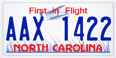 NC license plate AAX1422
