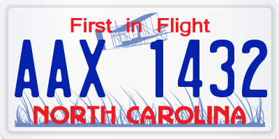 NC license plate AAX1432