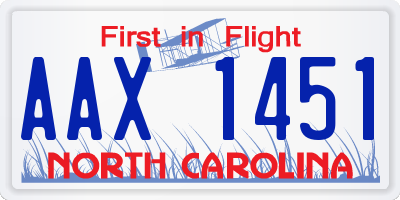 NC license plate AAX1451