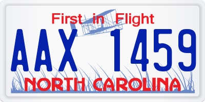 NC license plate AAX1459