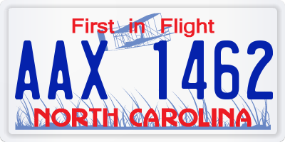 NC license plate AAX1462