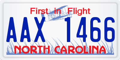 NC license plate AAX1466