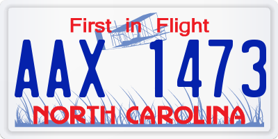 NC license plate AAX1473
