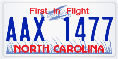 NC license plate AAX1477