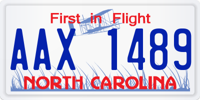 NC license plate AAX1489