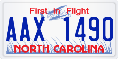 NC license plate AAX1490