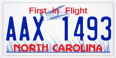 NC license plate AAX1493