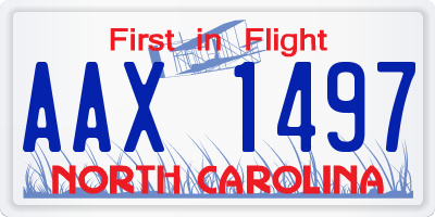 NC license plate AAX1497