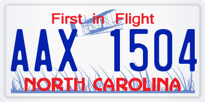 NC license plate AAX1504