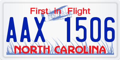 NC license plate AAX1506