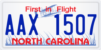 NC license plate AAX1507