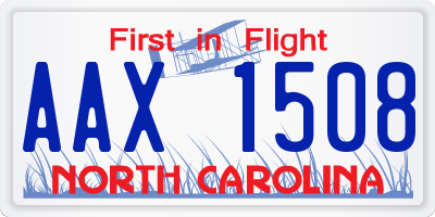 NC license plate AAX1508