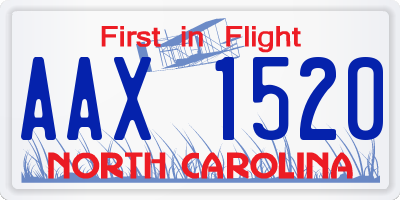 NC license plate AAX1520