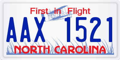 NC license plate AAX1521
