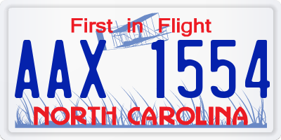 NC license plate AAX1554