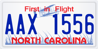 NC license plate AAX1556