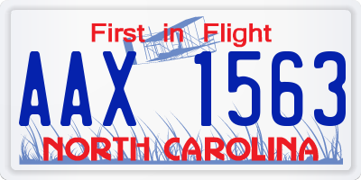 NC license plate AAX1563