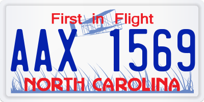 NC license plate AAX1569