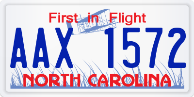 NC license plate AAX1572