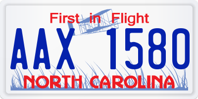 NC license plate AAX1580