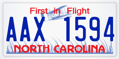 NC license plate AAX1594