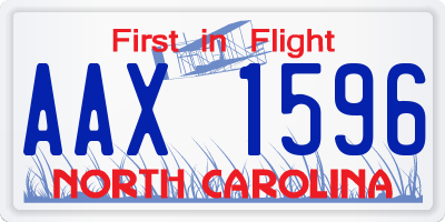 NC license plate AAX1596