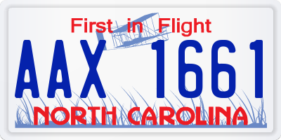 NC license plate AAX1661