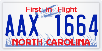 NC license plate AAX1664