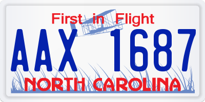 NC license plate AAX1687