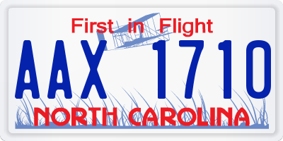 NC license plate AAX1710