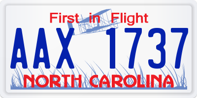 NC license plate AAX1737